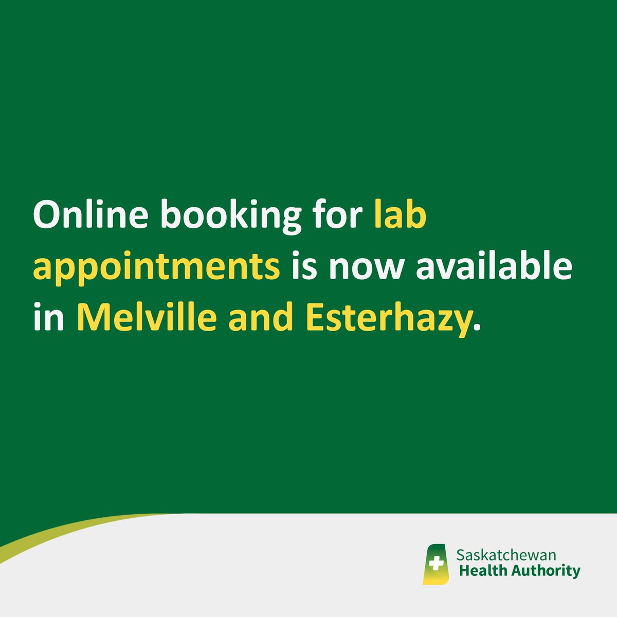 SaskHealth's tweet image. The online Patient Booking System tool enables patients to schedule appointments for blood and urine collections, electrocardiograms (ECGs), and glucose tolerance testing.
Read more: saskhealthauthority.ca/news-events/ne…