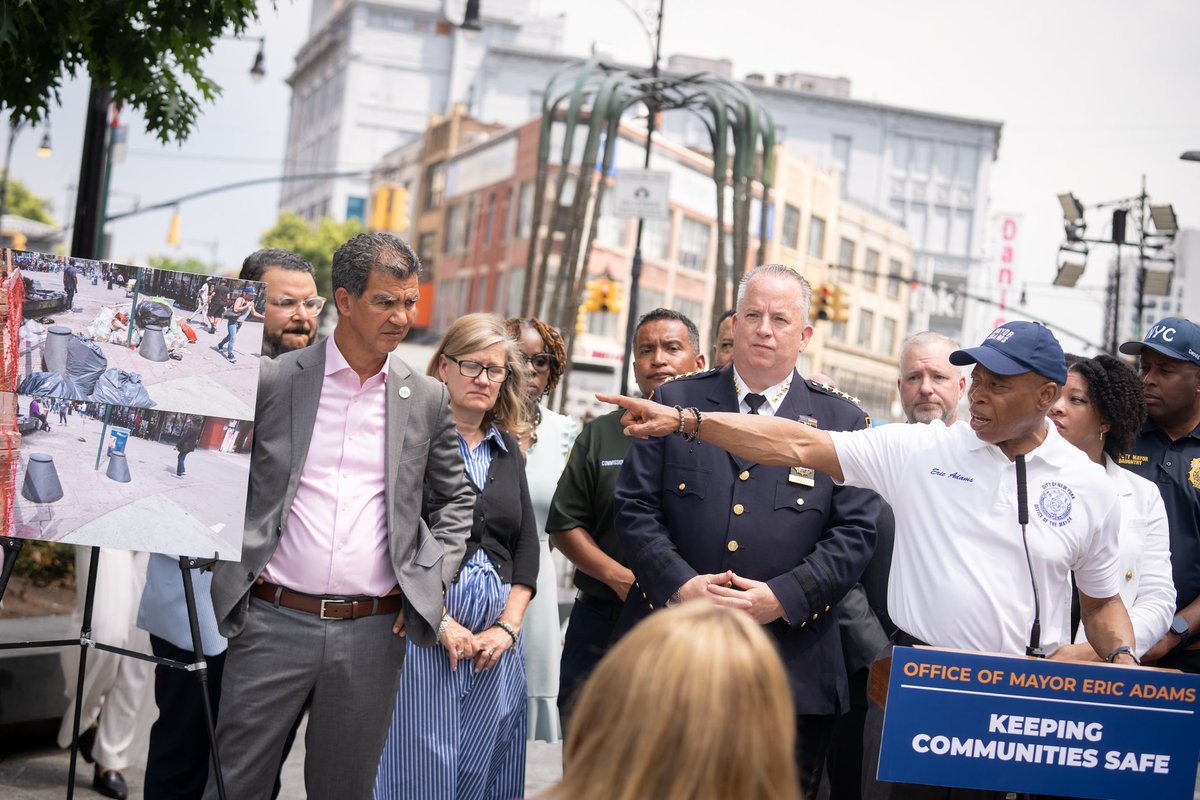 NYCSanitation's tweet image. Earlier today, Acting Sanitation Commissioner Lojan joined @NYCMayor Adams on a walk-though of the Hub. While Sanitation has long-worked to attend to the area around 149th and 3rd, a new all-of-government approach will give the people of the South Bronx the quality of life they…
