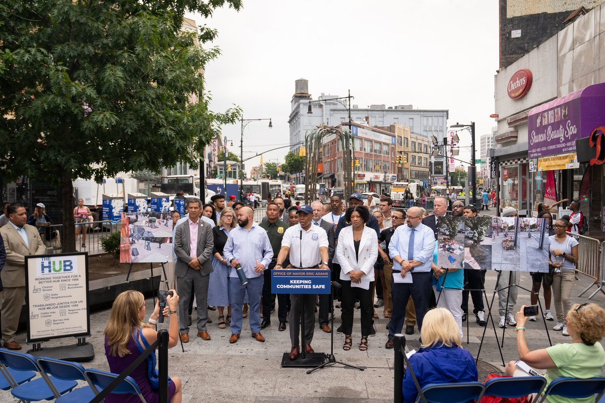 NYCSanitation's tweet image. Earlier today, Acting Sanitation Commissioner Lojan joined @NYCMayor Adams on a walk-though of the Hub. While Sanitation has long-worked to attend to the area around 149th and 3rd, a new all-of-government approach will give the people of the South Bronx the quality of life they…