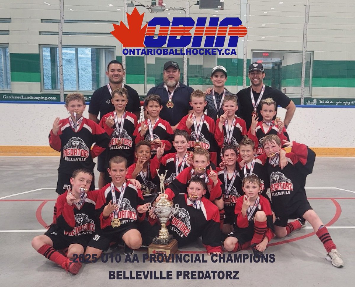 2025 U10 AA Provincial Champions, Belleville Predatorz

#CelebratingBallHockeyExcellenceSince1974
#OBHA #BallHockey
#TheTourney
#BecauseItsOurCup
#WeAreBallHockey 
#PlayInTheO
<a href="/CityPtbo_/">City of Peterborough</a>