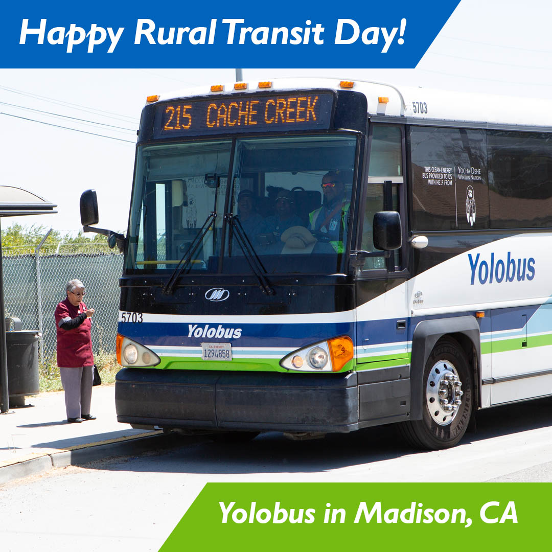 TransportSac's tweet image. Happy Rural Transit Day! Today we honor those transit agencies in our region, like Yolo Transportation District, who provide much-need transit services to our rural communities.
#RuralTransitDay #Transit #transportation @CaltransHQ @YolobusYCTD 🚍