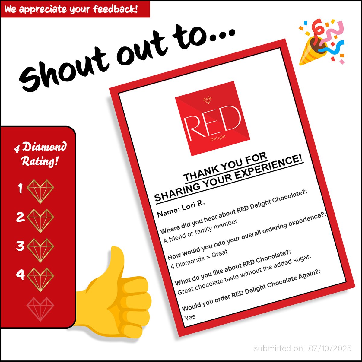 RedChocolette's tweet image. ⭐️⭐️⭐️⭐️ #RedDelightChocolateReview
“Great chocolate taste without the added sugar.” – Lori R.
❤️ 0% sugar • ✅ Vegan • Gluten-Free • Keto

📝 Submit your review &amp;amp; get 10% OFF:
🔗 reddelightchocolate.com/pages/how-was-…

#SugarFreeChocolateBar #GuiltFreeChocolate #HealthyChocolateOption