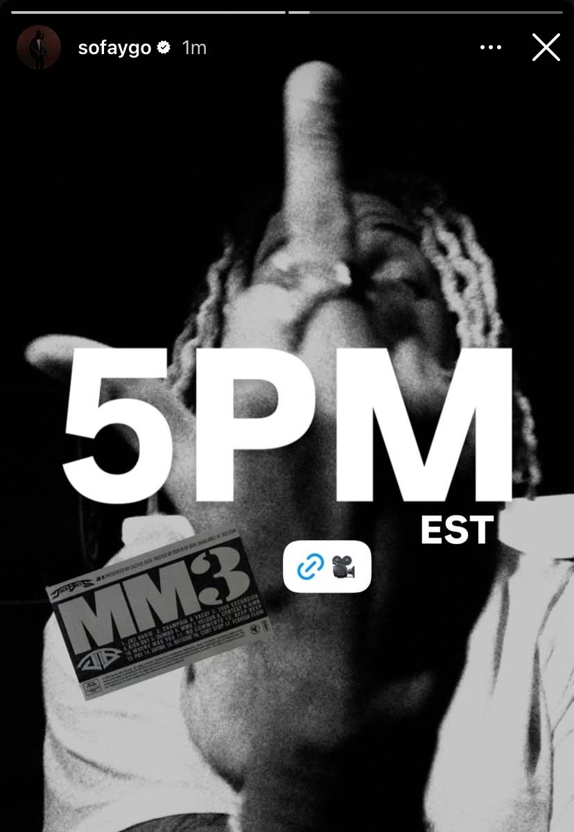 vaultofsofaygo's tweet image. SOFAYGO &apos;MM3&apos; MUSIC VIDEO 5PM EST 📹🔥