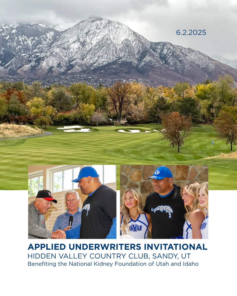 We were honored to host an Applied Underwriters Invitational event at Hidden Valley Country Club earlier this season, benefiting the National Kidney Foundation of Utah &amp; Idaho.  

Despite the busy recruiting season, <a href="/BYUfootball/">BYU FOOTBALL</a> and <a href="/Utah_Football/">Utah Football</a> coaches took time to join us on