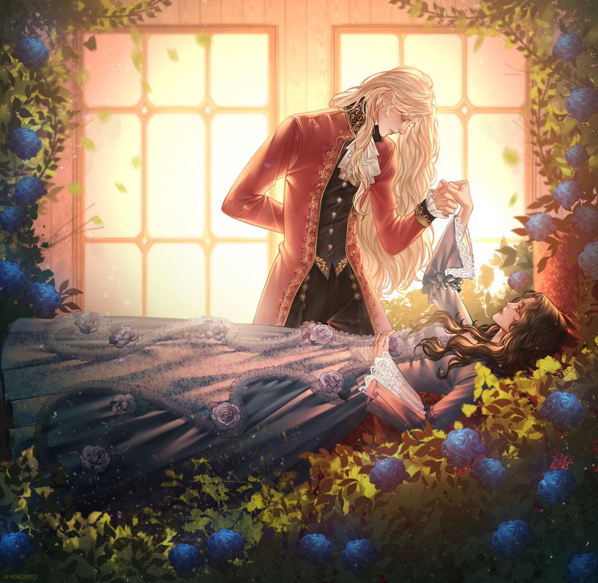 ThinkerRhaelya's tweet image. “But when morning come, the singer had vanished and so had Lord Brandon’s maiden daughter. Her bed they found empty, but for the pale blue rose that Bael had left on the pillow where her head had lain.” #asoiaf
✎ by @yoko9tci