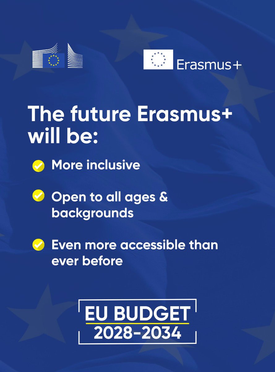 RoxanaMinzatu's tweet image. 🇪🇺In the new #MFF, @EUErasmusPlus gets stronger because learning mobility & capacity building are key for a more competitive, attractive and resilient Europe!
It will support #UnionOfSkills & European Education Area - to build life competences, basic and advanced skills Europe…