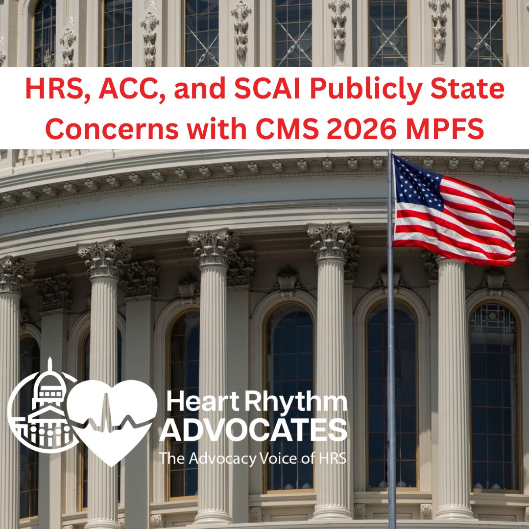 Heart Rhythm Advocates (@heartrhythmadvo) on Twitter photo On July 14, 2025, CMS released the proposed rule for CY2026 MPFS. Together with the American College of Cardiologists (<a href="/ACCinTouch/">American College of Cardiology</a>) and the Society for Cardiovascular Angiography and Interventions (<a href="/SCAI/">SCAI</a>), the Heart Rhythm Society <a href="/HRSonline/">Heart Rhythm Society</a> has issued the following Joint On July 14, 2025, CMS released the proposed rule for CY2026 MPFS. Together with the American College of Cardiologists (<a href="/ACCinTouch/">American College of Cardiology</a>) and the Society for Cardiovascular Angiography and Interventions (<a href="/SCAI/">SCAI</a>), the Heart Rhythm Society <a href="/HRSonline/">Heart Rhythm Society</a> has issued the following Joint