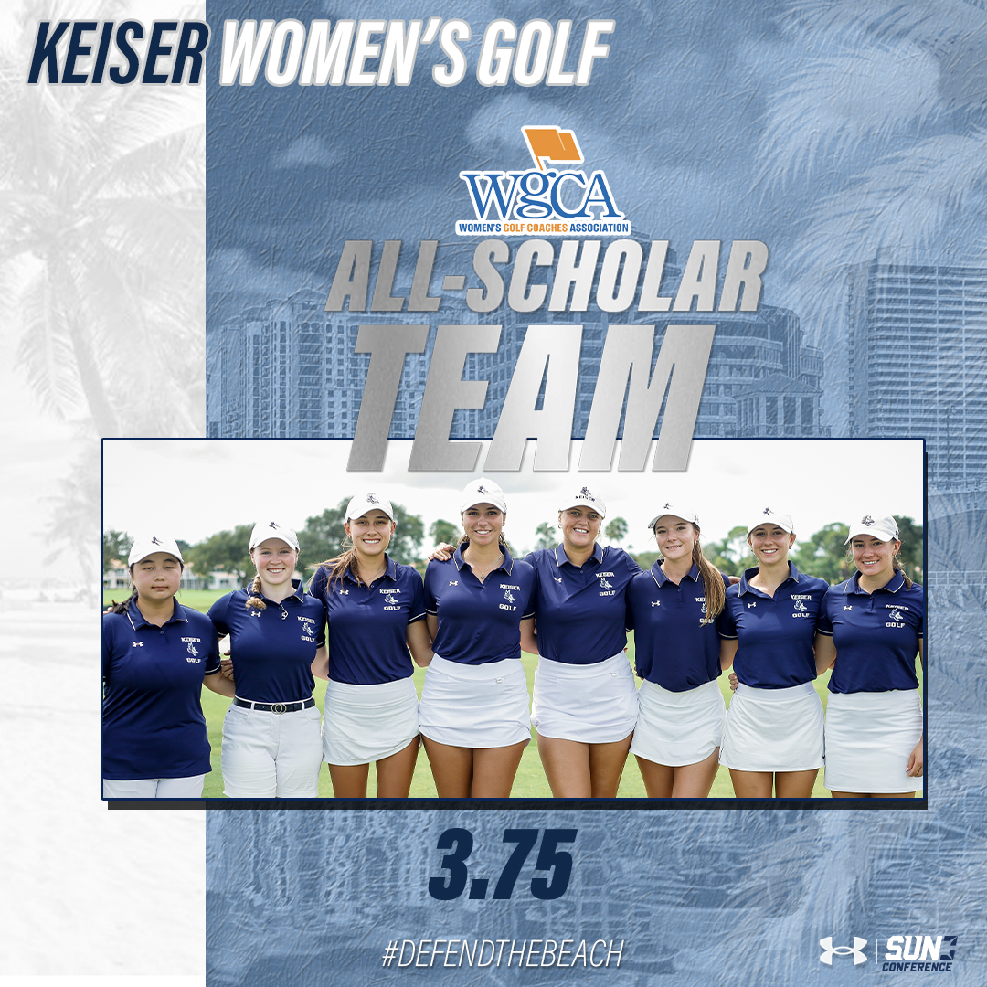 KUSeahawksGOLF's tweet image. Congratulations to the Keiser women's golf team!!! Named a WGCA All-Scholar Team for the 2024-25 season with the 5th-best GPA in the nation.
#DefendTheBeach