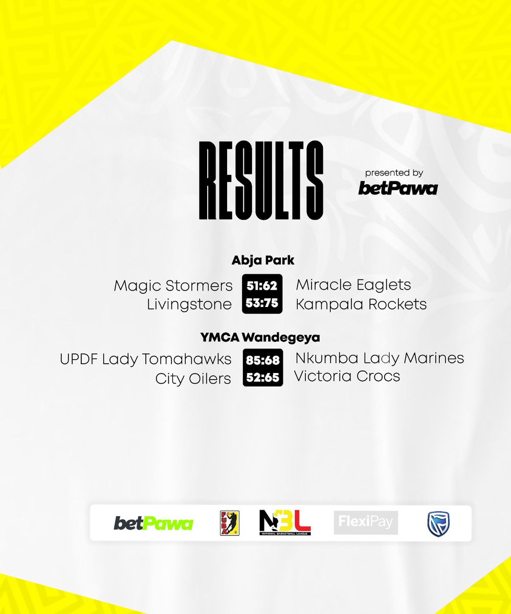 NblFuba's tweet image. Results from today’s games at ABJA Park and YMCA respectively
#NBL25