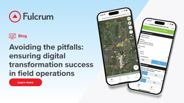 🚀 Digital transformation in the field doesn’t have to be overwhelming. The key is starting smart: set clear goals, bring your teams along for the ride, and choose tech that works in the real world.  
Fulcrum helps make it stick. 
tinyurl.com/2a7fm65k
#DigitalTransformation