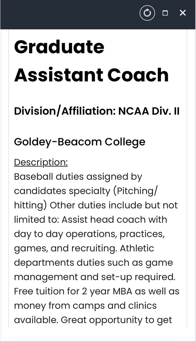 Coach_Trate's tweet image. Great opportunity to earn your grad degree and lay a great foundation to start your coaching career ⚡️

Come join us in Lightning Land