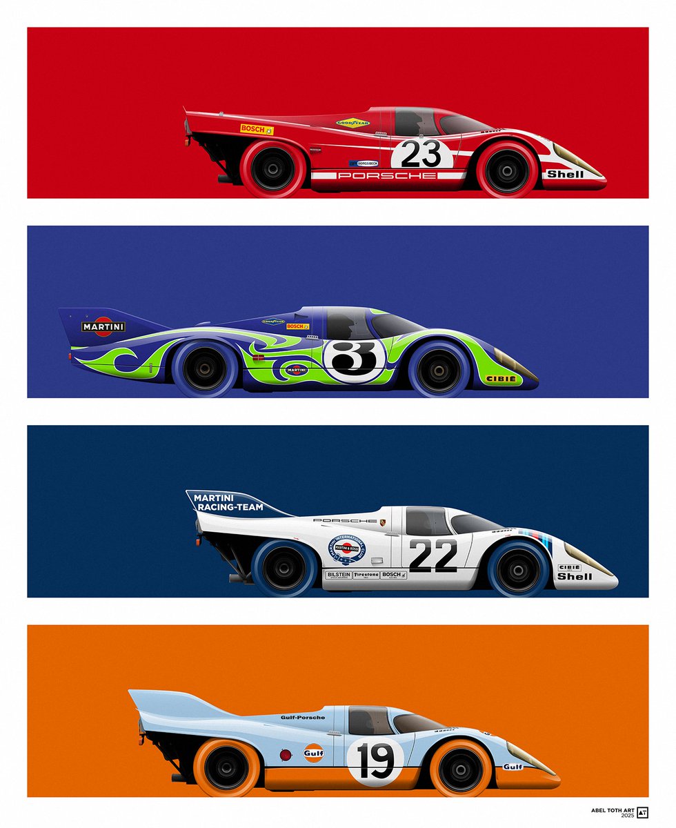 A 350+ kph monster with a flat-12 that screams.. what could possibly be better than a Porsche 917?

Four of them.

#LeMans24 #LeMans #Porsche #Porsche917