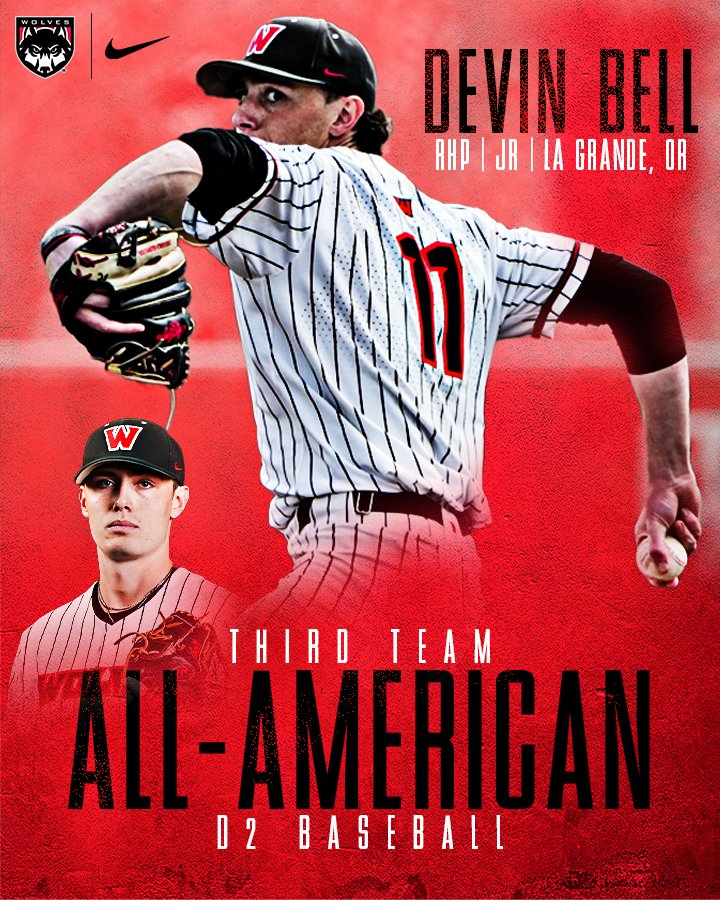 WOU_Wolves's tweet image. WOU&apos;s Devin Bell named Third Team All-American by D2 Baseball. wouwolves.com/news/2025/7/16…