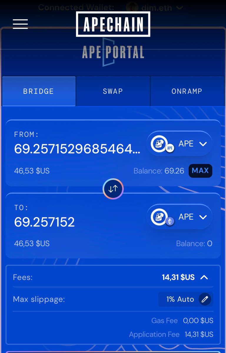 Apechain on Top... of bridging fees 🤬🖕<a href="/ApeChainHUB/">ApeChainHUB</a>