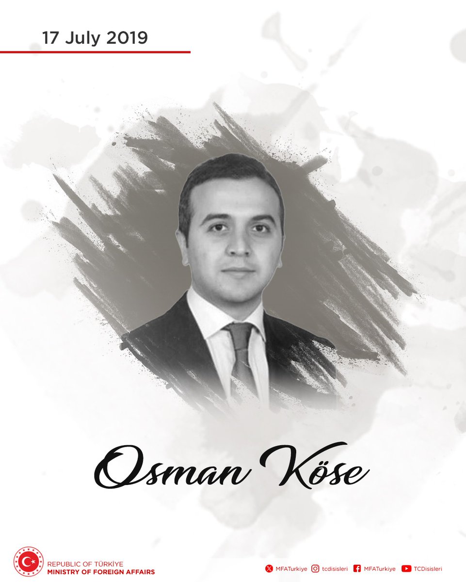 We commemorate with respect our martyr Osman Köse, official of the Consulate General in Erbil, assassinated in a heinous attack by the terrorist organization PKK on July 17, 2019.

maps.app.goo.gl/Zamh35yoZLe8Tq…