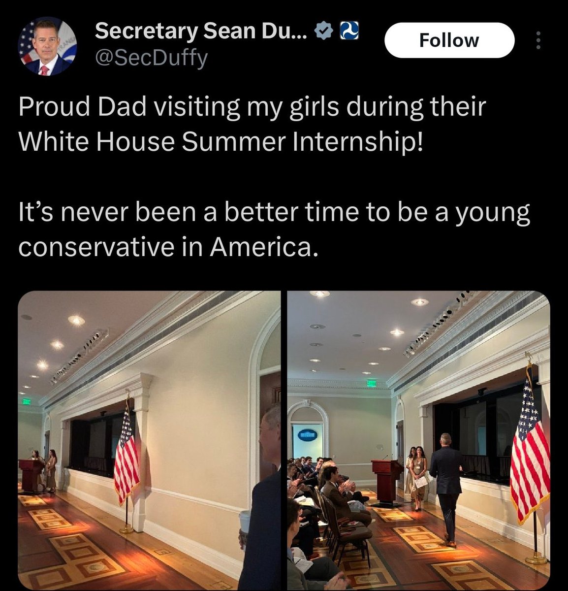 Guillermo (@guillermocjr) on Twitter photo .<a href="/payourinterns/">Pay Our Interns</a> fought to ensure White House internships were paidâso opportunities werenât reserved just for the well-connected. The Trump admin reversed that progress and brought back unpaid internships.
Nepotism shouldnât be a prerequisite for public service. .<a href="/payourinterns/">Pay Our Interns</a> fought to ensure White House internships were paidâso opportunities werenât reserved just for the well-connected. The Trump admin reversed that progress and brought back unpaid internships.
Nepotism shouldnât be a prerequisite for public service.