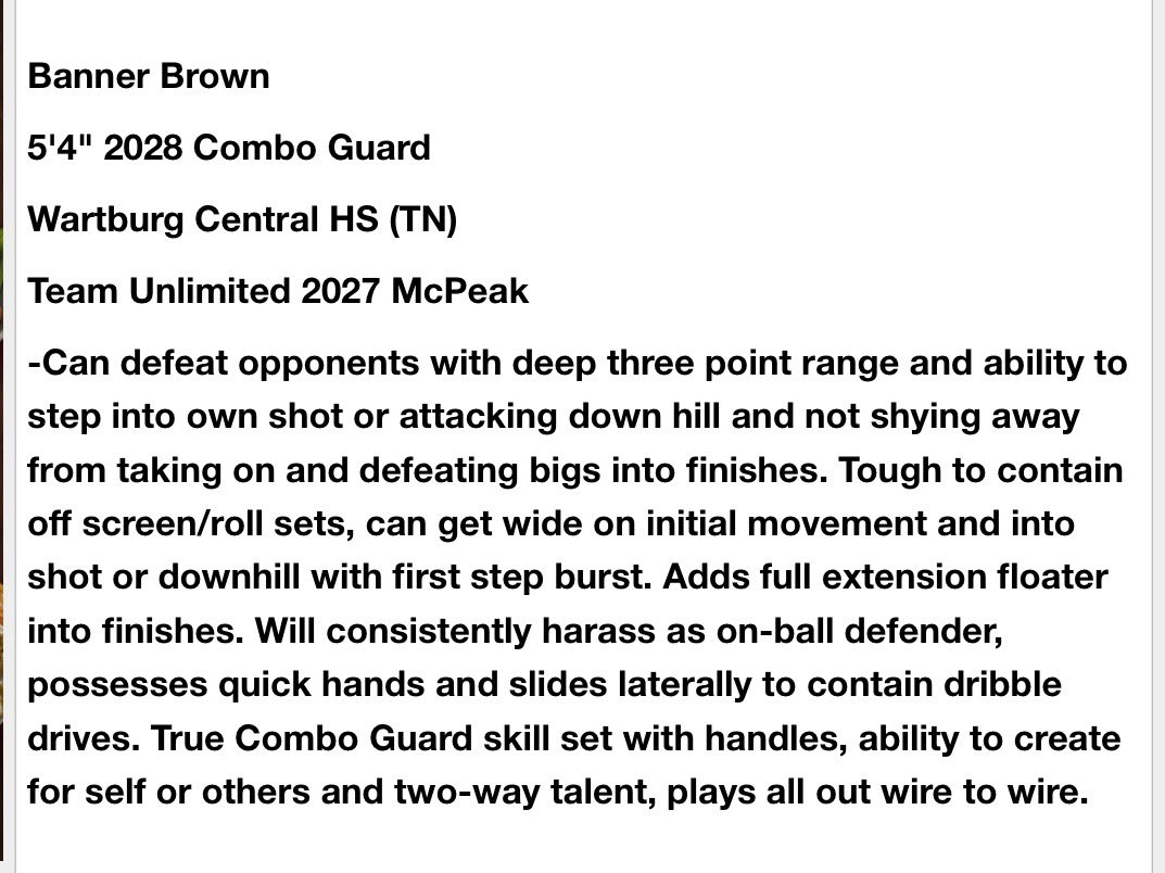 Thank you <a href="/FiveStateHoops/">Five State Hoops</a> for the write-up!! Although  I’m now at Oliver Springs Academy for the rest of my highschool basketball career, I appreciate this evaluation and continue to put in the work daily!
