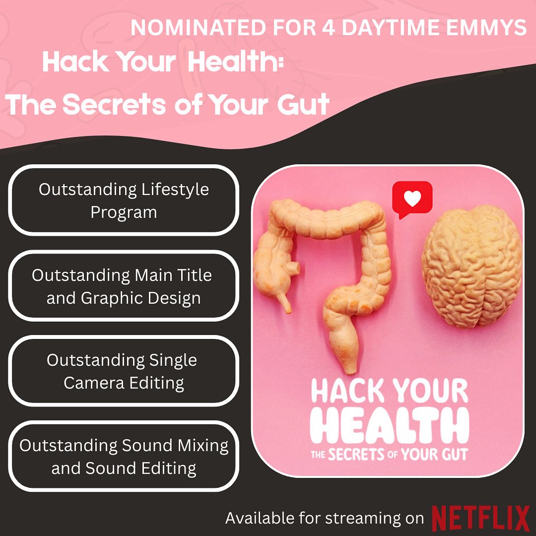 ABioME (@a_biome) on Twitter photo Hack Your Health: The Secrets of Your Gut was nominated for four Daytime Emmy’s! Throughout the documentary Dr. Arpana Church shares her expert tips on increasing gut-microbiome diversity to support our overall health. 
Streaming now on <a href="/netflix/">Netflix</a> Hack Your Health: The Secrets of Your Gut was nominated for four Daytime Emmy’s! Throughout the documentary Dr. Arpana Church shares her expert tips on increasing gut-microbiome diversity to support our overall health. 
Streaming now on <a href="/netflix/">Netflix</a>