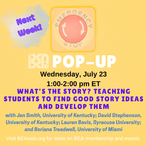 BEAWebTweets's tweet image. Coming up next week ⏭️Learn how to teach students what makes a good story—with real-world classroom insights with journalism educators at @universityofky @univmiami & @SyracuseU
📅 Wednesday, July 23 1:00 PM EST
🔗 Register: beaweb-org.zoom.us/meeting/regist…
#BEAVEGAS #journalismeducation