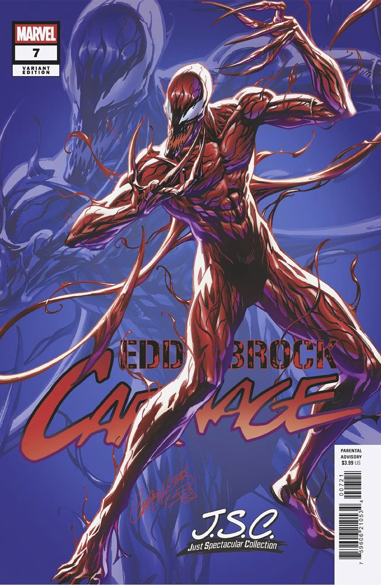 JScottCampbell's tweet image. 🩸🕷️ Final cover for @MarvelComicsHQ Eddie Brock #CARNAGE # 7 J.S.C. #JustSpectacularCollection variant featuring the deadly coloring of @Sabine_rich . In comic shops this August!
#Carnage #spiderman #jscottcampbell #marvel #justspectacularcollection