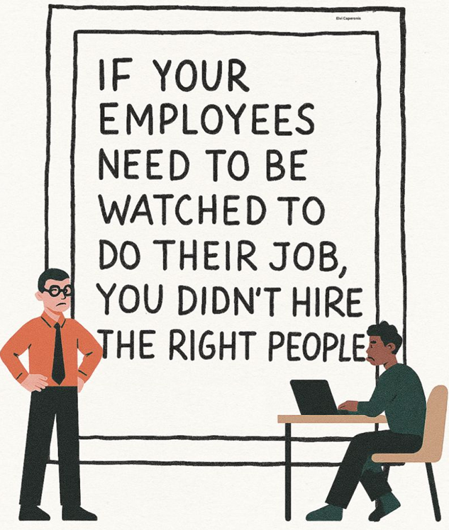 TechForcePros's tweet image. If your employees need to be watched to do their job, you didn&apos;t hire the right people!