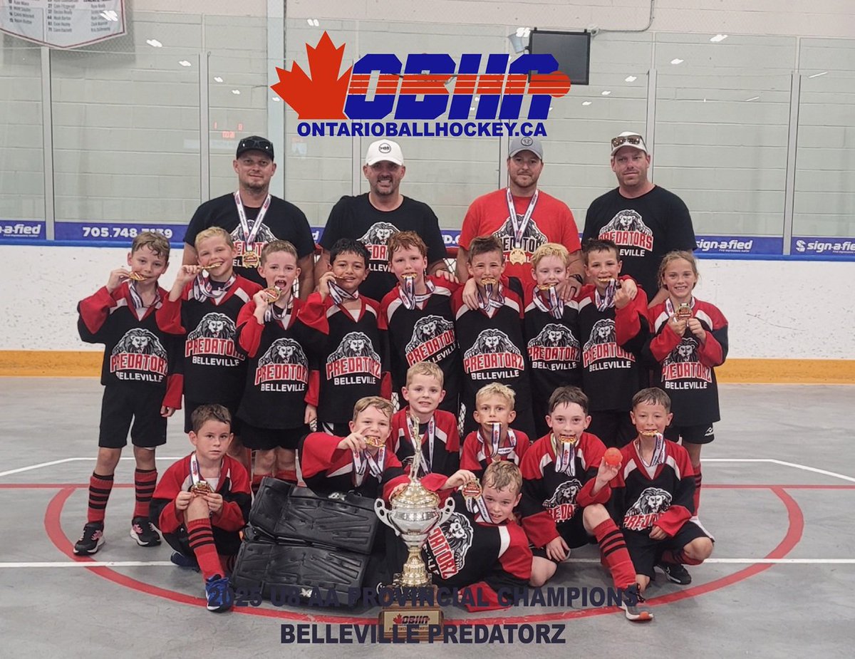 2025 U8 AA Provincial Champions, Belleville Predatorz

#CelebratingBallHockeyExcellenceSince1974
#OBHA #BallHockey
#TheTourney
#BecauseItsOurCup
#WeAreBallHockey 
#PlayInTheO
<a href="/CityPtbo_/">City of Peterborough</a>