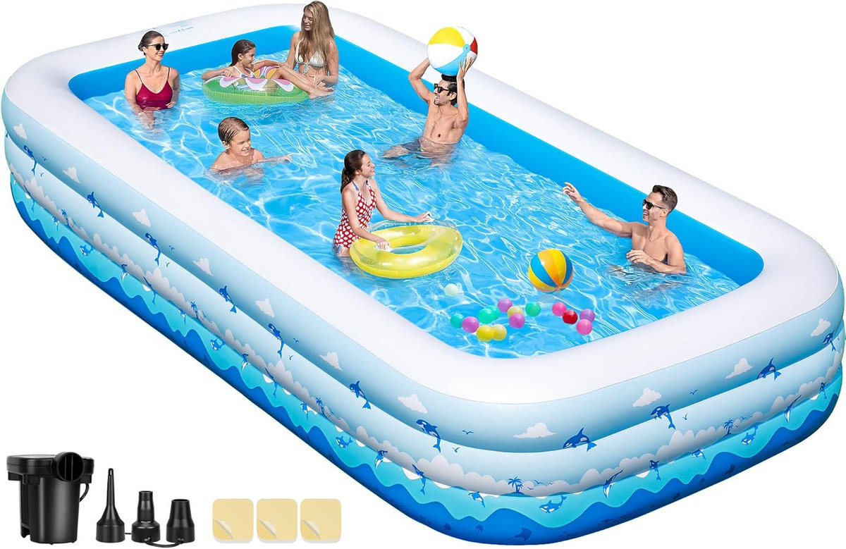 TheDealFind's tweet image. ☀️ SUMMER FUN DEAL! ☀️ Get the Cinlinso Large Inflatable Family Pool (130"x72"x22") for just $59.99 (40% off $99.99)! Holds 635 gallons &amp;amp; inflates in 3-4 mins with included pump.

amzn.to/44Xpd4L

#InflatablePool #FamilyPool #BackyardFun #SummerParty #AmazonDeals