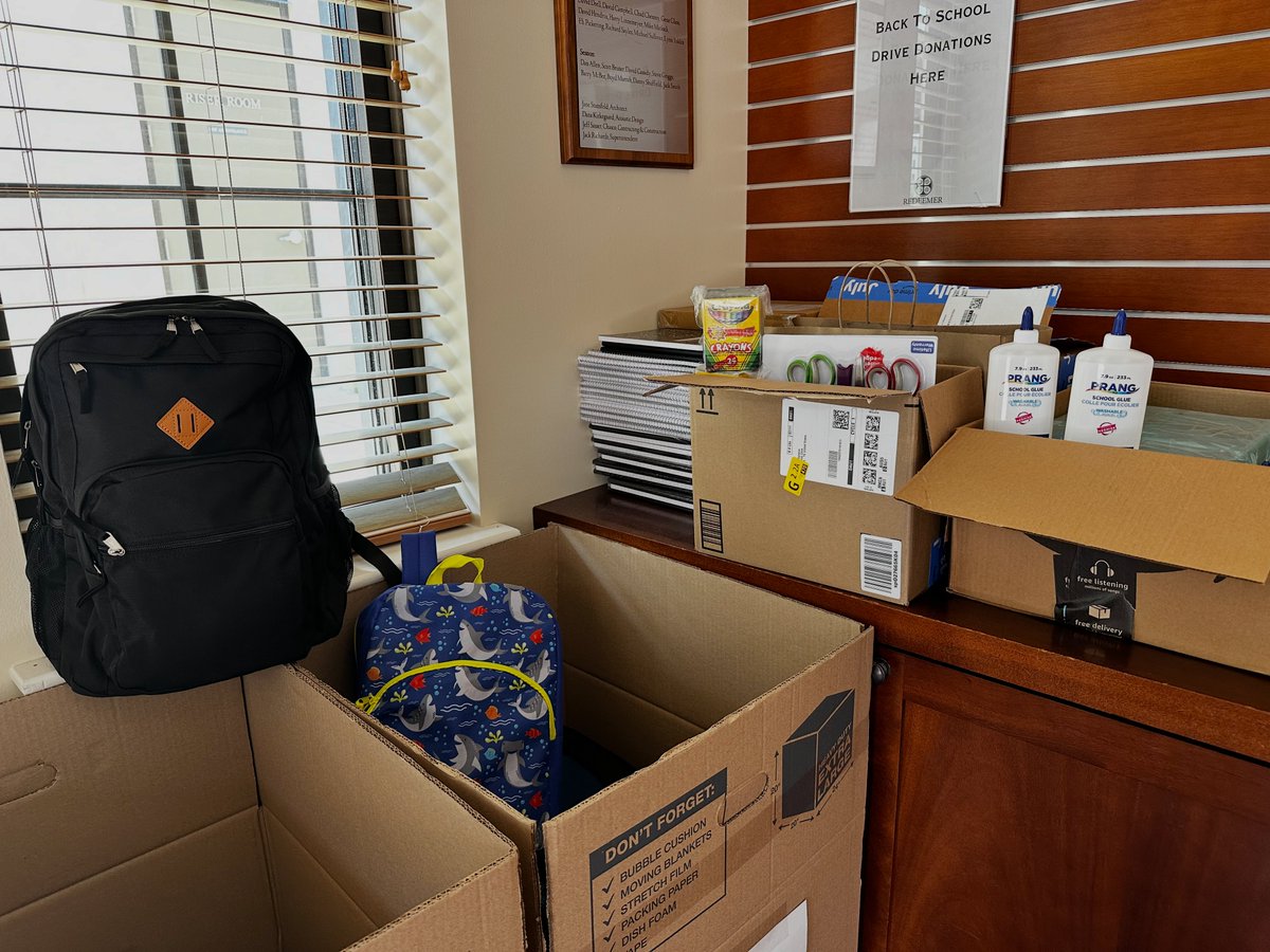The Back To School Drive benefiting the students at M Station is off to a great start! We have two more weeks to help out our neighbors by providing backpacks and school supplies to get them ready for the new school year. Click below to get involved! redeemerpres.org/back-to-school…