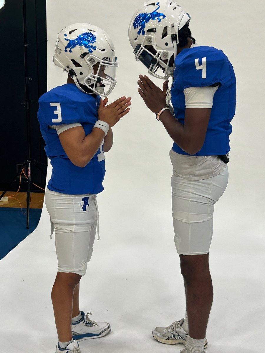 Tyler High's Caden Granberry (3) and Trey Haralson are shown during Tyler High's Media Day on Wednesday.