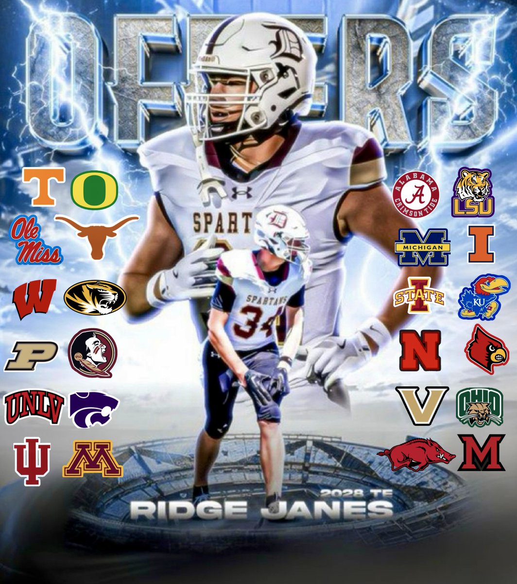 Grateful for an amazing Freshman year. Thanks to my <a href="/DeSmetFB/">De Smet Jesuit Football</a> teammates &amp; coaches. Honored to have received these offers! <a href="/JHMerrittJr/">John Merritt 🏈</a> <a href="/CoachPoe1914/">Coach Poe *Trenches Reloaded *</a> <a href="/JPRockMO/">JP Rock</a> <a href="/GSV_STL/">Gateway Sports Venue</a> <a href="/mwfbrecruiting/">Midwest Football Recruiting</a> <a href="/PrepRedzoneMO/">Prep Redzone Missouri</a>  <a href="/sixstarfootball/">Six Star Football | PLUS+</a>