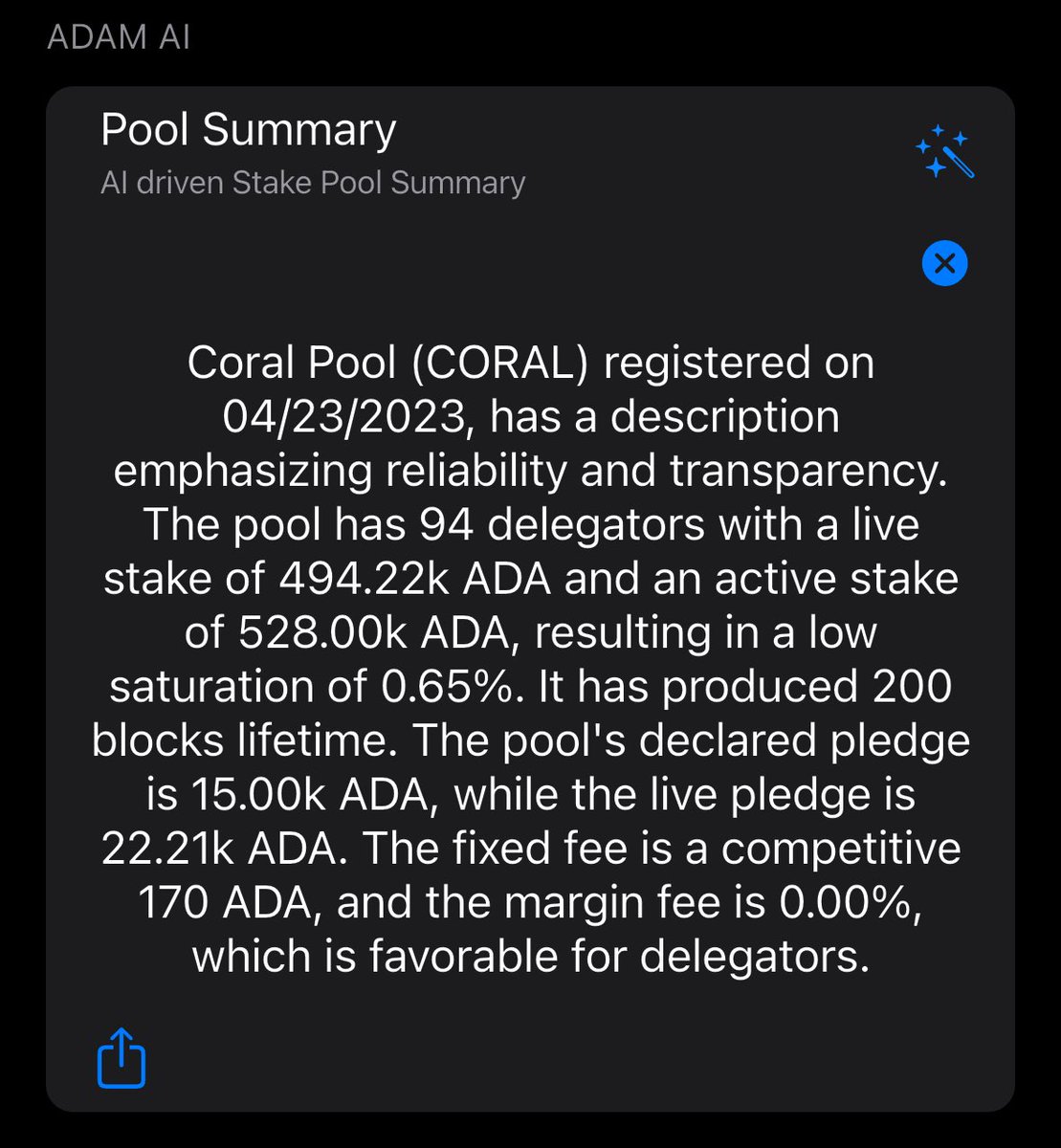AndroDevs's tweet image. Next stake pool to retire in 5 days (Epoch 571) is CORAL @CoralStake. Delegators!, find your next favorite pool on ADAMs VIP Pools section.