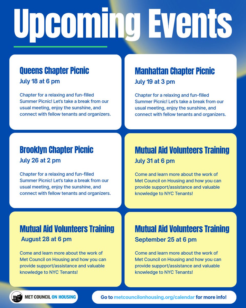 🗣️Join us at our upcoming events.
Visit our calendar for more info - metcouncilonhousing.org/calendar/