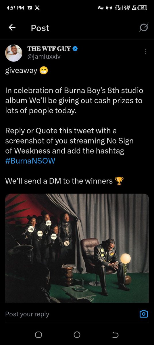 DreamboatVibes's tweet image. Y’all thought it was cap? 🤨💸
Outsiders really outside with the cash!
Big ups Burna for the No Sign of Weakness giveaway 🔥
#NSOW 🦍