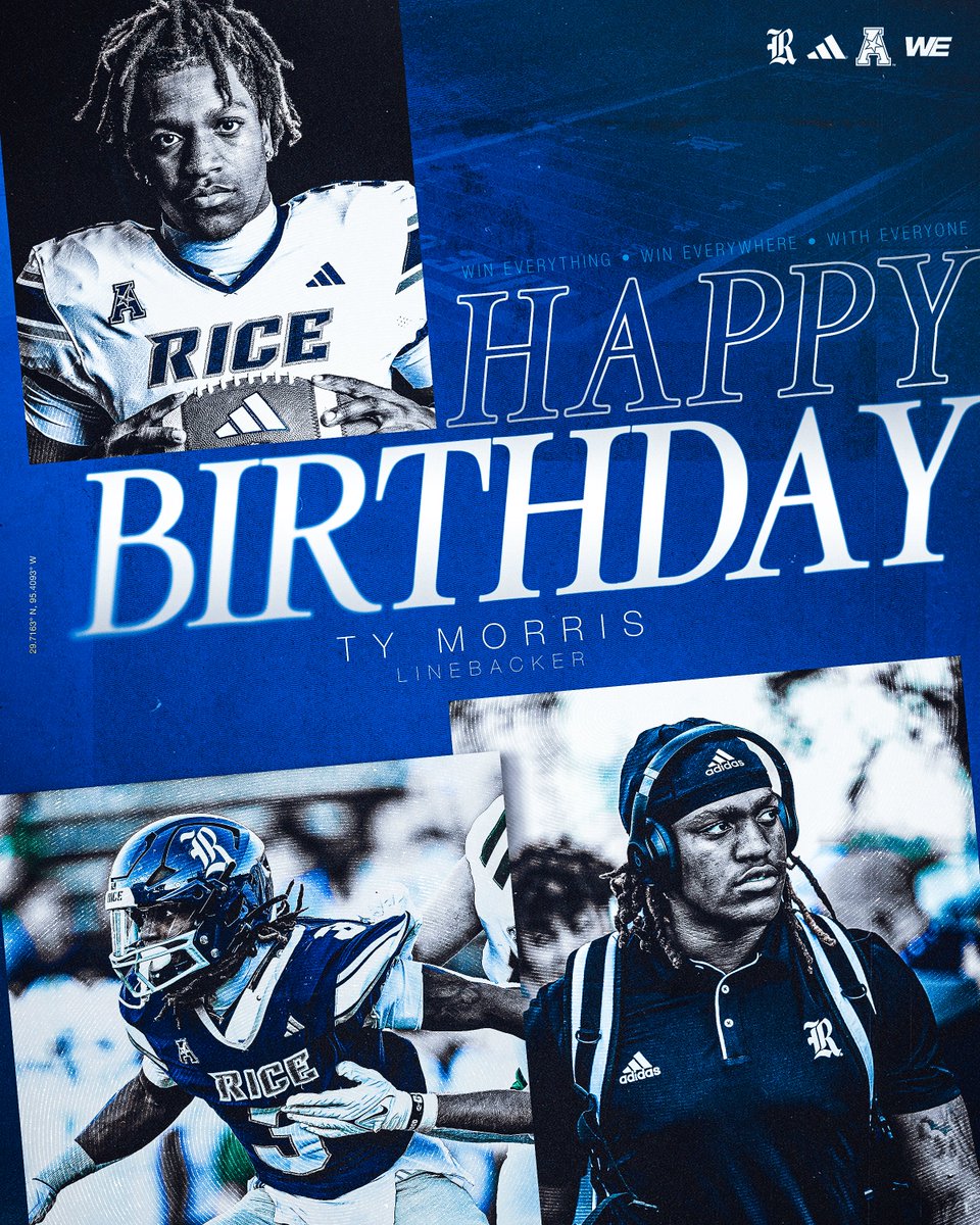 RiceFootball's tweet image. Happy Belated Birthday to @TyMorris345 @CoachDumont73 🥳🎂
#WE