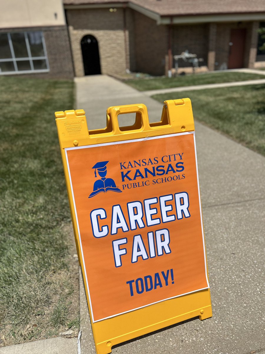 All set up and ready to go! <a href="/kckschools/">Kansas City, Kansas Public Schools</a> Career Fair — 3:30–6:30 PM at 2025 N 12th St!