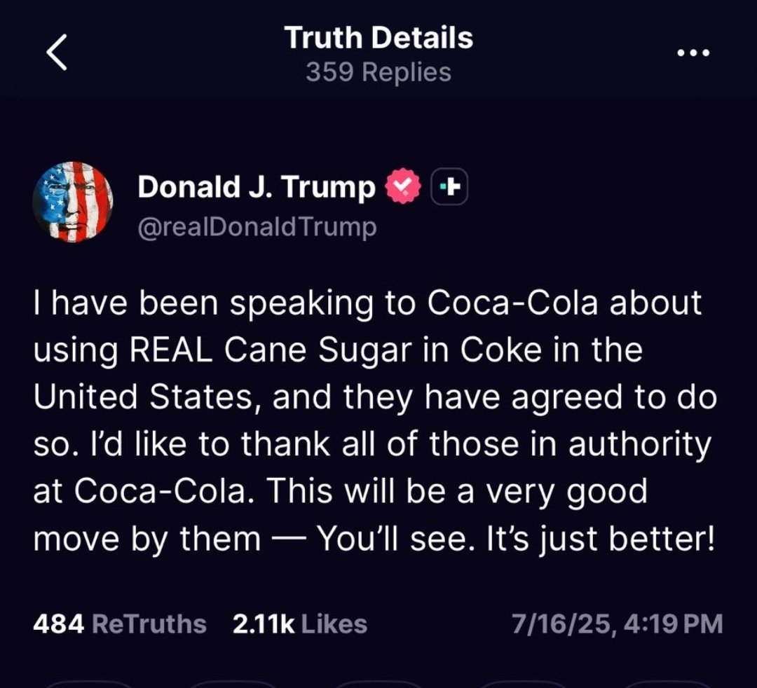 ARealSugarExprt's tweet image. Great idea Mr President.  You will taste the difference.