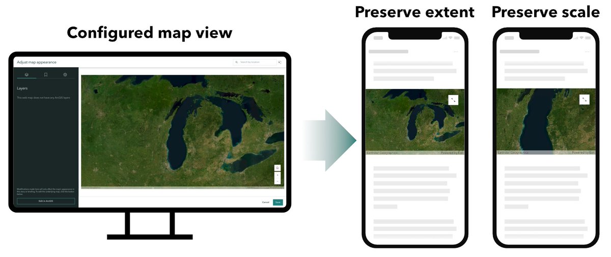 ArcGISStoryMaps's tweet image. Make your stories mobile friendly! 📱 Join the short-form storytelling session today @ 2:30 in Demo Theater 5 to learn how.
+Here's a little tip for folks at home — set map extent or scale for mobile viewing. ow.ly/6kw050WqyCF
#EsriUC2025