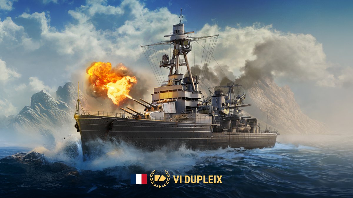 WorldofWarships's tweet image. The French Tier VI cruiser Dupleix brings classic “Treaty” cruiser energy, eight 203 mm guns, torpedoes for backup, and just enough armor to make you feel brave.