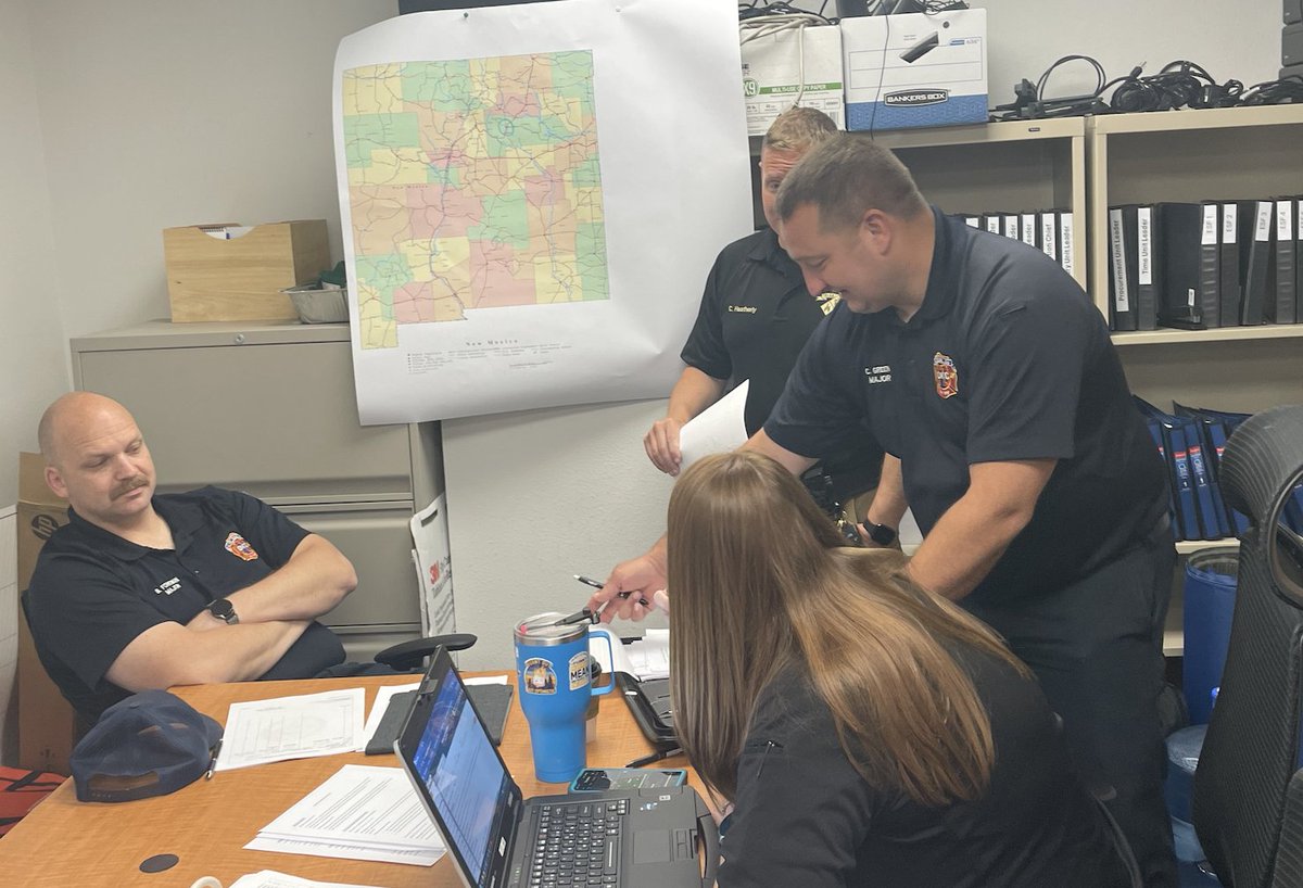 okem's tweet image. The Oklahoma Operations Center Team is hard at work this week assisting the State of New Mexico with response and recovery efforts after their recent devastating flooding. The team includes personnel from @OKEM, @OklahomaOHS, @OHPDPS, @TulsaPolice, and @OKCFD. #OklahomaStandard