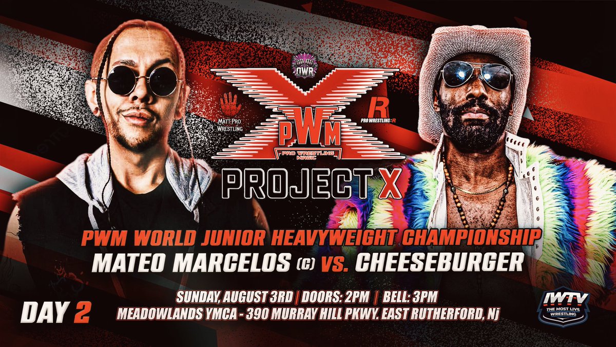 WrestlingMagic's tweet image. Project X Day 2 Card! (1/2)
@mateo_marcelos VS @CheeseburgerROH
@VinnyPacifico1 VS @Tony_Deppen
@hannxhtaylor VS @TiffaniAvatar VS @BrookeHavok
ProWrestlingMagic.com
#ThisIsMagic