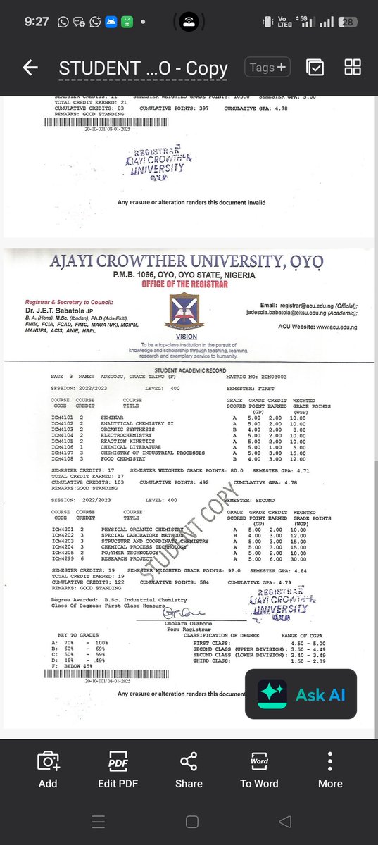 Graysa_a's tweet photo. @adekunleGOLD First class in Industrial chemistry with 4.79 😊. Social media manager, digital marketer, data analyst. Currently Abuja's best makeup artist, lipgloss plug. 🤗 https://t.co/pWlwPfWZeD