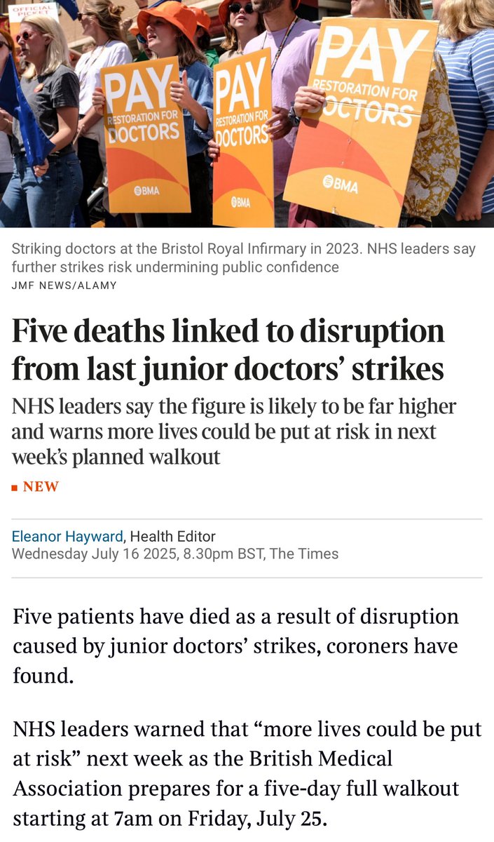 Junior doctors - killing patients to get better pay