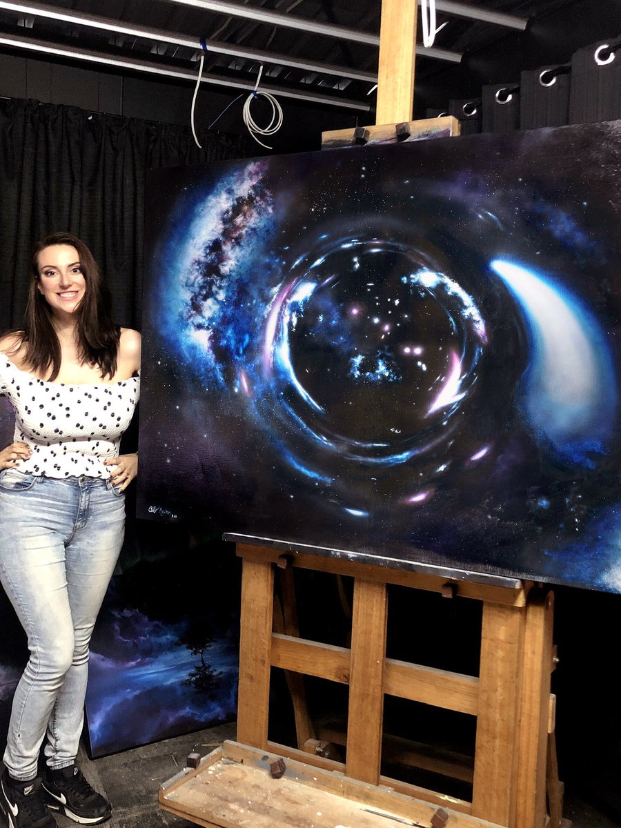 Cathrinmachin's tweet image. This was from a few years back, I really need to paint a wormhole again. The distortion is 😙👌