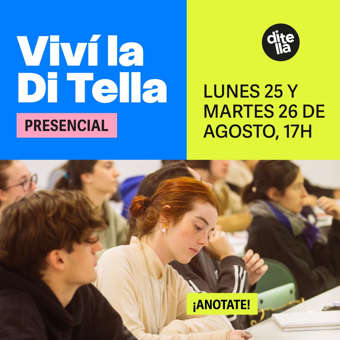 utditella's tweet image. #VivíLaDiTella Sumate a nuestras reuniones informativas presenciales y descubrí la carrera que querés estudiar. ¡Anotate! utdt.edu/viviladitella
