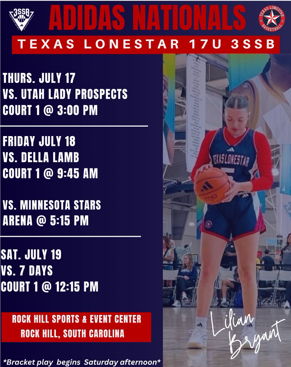 Lilian Bryant (@liliansbryant) on Twitter photo Looking forward to competing and finishing strong <a href="/3SSBGCircuit/">3Stripes Select Basketball Girls Circuit</a> Nationals! Come watch our team <a href="/TLSBasketball/">Texas LoneStar</a> play! #TrustTheProcess Looking forward to competing and finishing strong <a href="/3SSBGCircuit/">3Stripes Select Basketball Girls Circuit</a> Nationals! Come watch our team <a href="/TLSBasketball/">Texas LoneStar</a> play! #TrustTheProcess