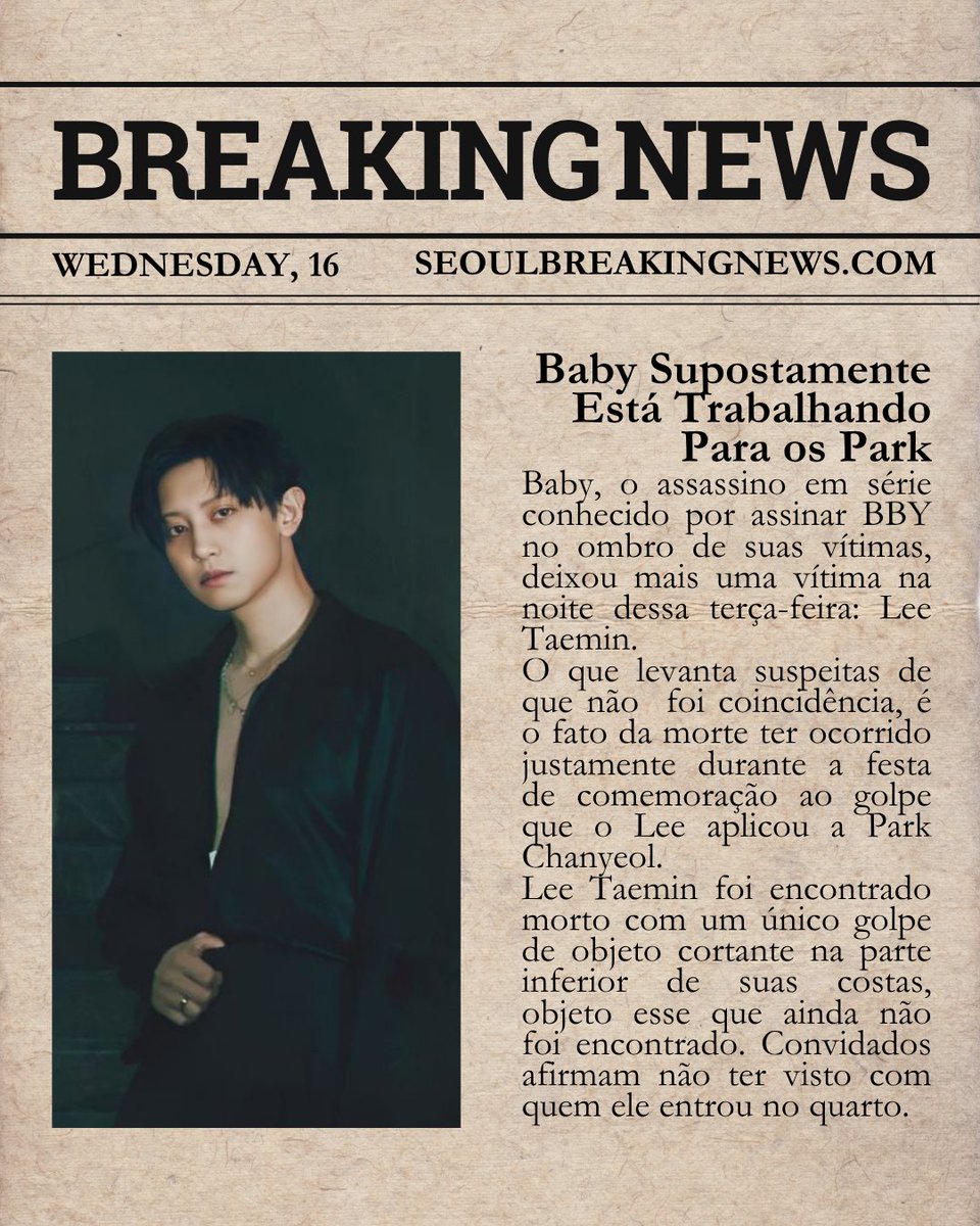 soospell's tweet image. gente fiquei chocada quando o jornal chegou hoje cedo. 
Eu tava na Un Village domingo e vi o cantor da boate, Baekhyun, conversando com Park Chanyeol. E também vi ele na festa do Taemin ontem.
Será que ele é o Baby?
