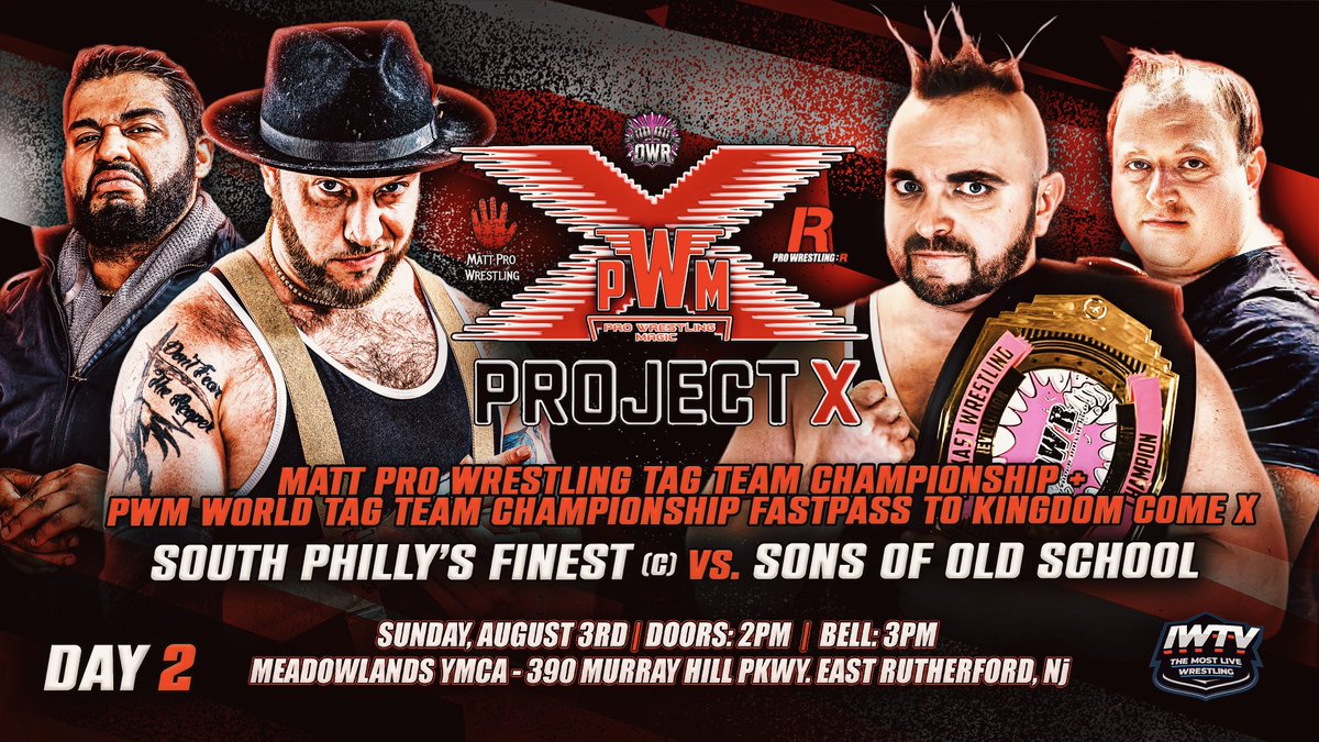 WrestlingMagic's tweet image. Project X Day 2 Card! (2/2)
@AzRi3aL VS @TheIsaiahWolf VS @RichSwannTNA
South Philly’s Finest VS @IHateSteveOff & Dan Murdoch
@RuthlessLaLa VS @JadaStoneee
Patient 5150 VS Jeremy La Croix VS Lou Jacobs VS Kaide Lothbrok
ProWrestlingMagic.com
#ThisIsMagic