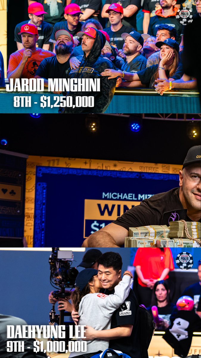 WSOP's tweet photo. The Main Event Final Table had 9 wonderful characters and so many amazing stories. 

While we celebrate the most epic one with @TheGrinder44, open each photo and see the story of the entire 2025 Main Event FT!

#WSOP2025 https://t.co/3332KGmMws