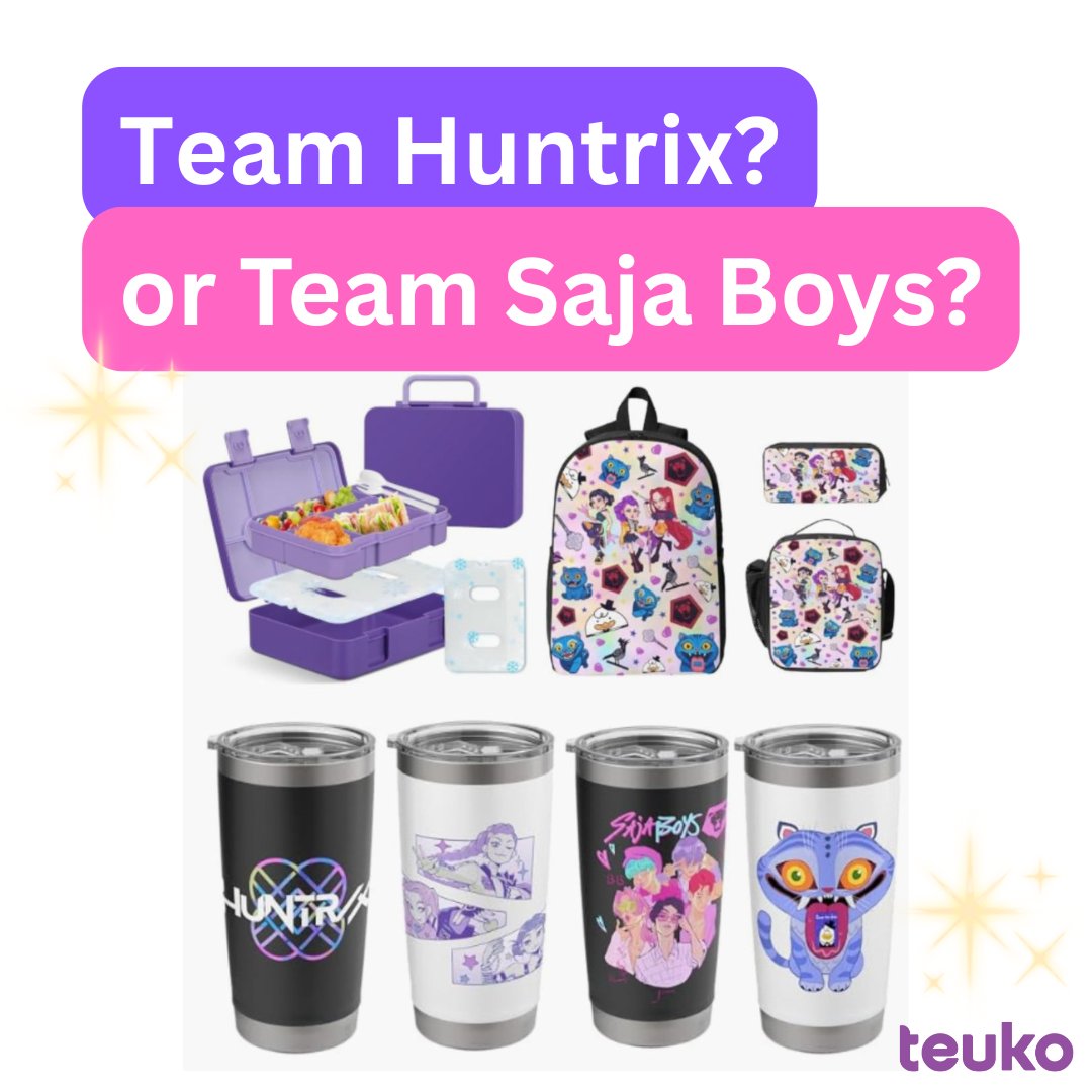 teukoapp's tweet image. Kpop vibes. Demon Hunter energy. ⚔️💜
Team Huntrix or Team Saja Boys?
Our Kpop Demon Hunters lunchbox picks are here → amazon.com/shop/teuko
#KpopDemonHunters #BackToSchool #KpopStyle #TeukoLunch #AmazonFinds