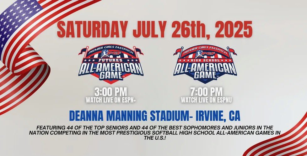 Nola Tylke 2027 (‘09) (@ntylke) on Twitter photo Excited to be a PGF All-American wearing #19 and representing the class of 2027. Catch the game on ESPN. #PGFAllAmerican
<a href="/16uOtto/">Beverly Bandits Premier 16u Otto</a> <a href="/DemariniBandits/">Beverly Bandits</a> <a href="/hhshoyasoftball/">Hoya Softball</a>
<a href="/PGFnetwork/">PGF</a> <a href="/GACASoftball/">GACA Softball</a> <a href="/gadcsoftball/">Georgia Dugout Club</a> <a href="/SBLiveGA/">Georgia High School On SI</a> <a href="/SBRRetweets/">Softball Recruiting Reposts</a> <a href="/SoftballDown/">Down South Softball</a> <a href="/fastpitchwatch/">Fastpitch Watch</a> <a href="/CoastRecruits/">Coast 2 Coast Recruits</a> Excited to be a PGF All-American wearing #19 and representing the class of 2027. Catch the game on ESPN. #PGFAllAmerican
<a href="/16uOtto/">Beverly Bandits Premier 16u Otto</a> <a href="/DemariniBandits/">Beverly Bandits</a> <a href="/hhshoyasoftball/">Hoya Softball</a>
<a href="/PGFnetwork/">PGF</a> <a href="/GACASoftball/">GACA Softball</a> <a href="/gadcsoftball/">Georgia Dugout Club</a> <a href="/SBLiveGA/">Georgia High School On SI</a> <a href="/SBRRetweets/">Softball Recruiting Reposts</a> <a href="/SoftballDown/">Down South Softball</a> <a href="/fastpitchwatch/">Fastpitch Watch</a> <a href="/CoastRecruits/">Coast 2 Coast Recruits</a>